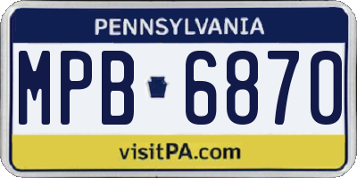 PA license plate MPB6870