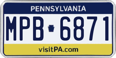 PA license plate MPB6871