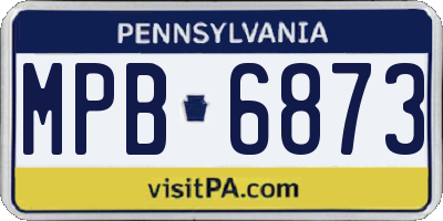 PA license plate MPB6873