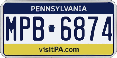PA license plate MPB6874