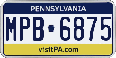 PA license plate MPB6875