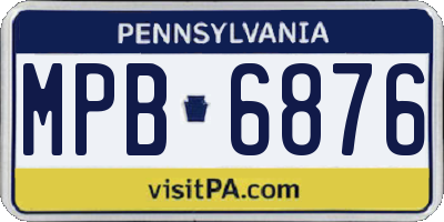 PA license plate MPB6876