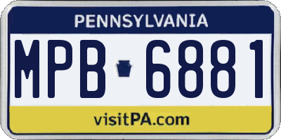 PA license plate MPB6881