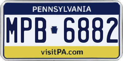 PA license plate MPB6882