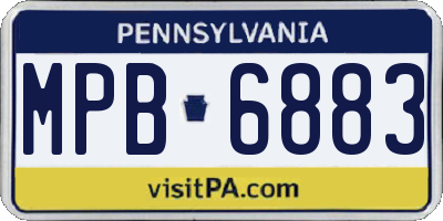 PA license plate MPB6883