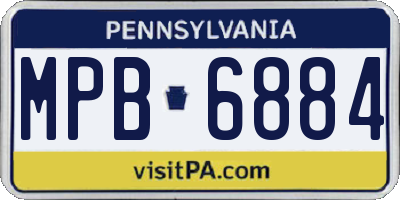 PA license plate MPB6884
