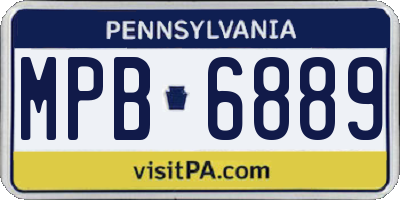 PA license plate MPB6889