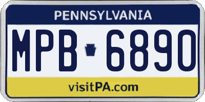 PA license plate MPB6890