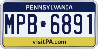 PA license plate MPB6891