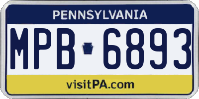 PA license plate MPB6893