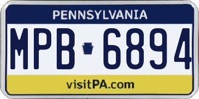PA license plate MPB6894