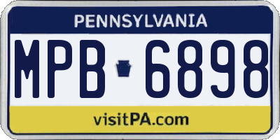 PA license plate MPB6898