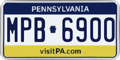 PA license plate MPB6900