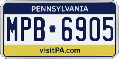 PA license plate MPB6905
