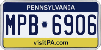 PA license plate MPB6906