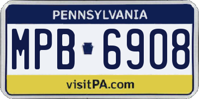 PA license plate MPB6908