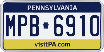PA license plate MPB6910