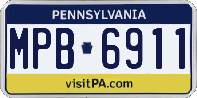 PA license plate MPB6911