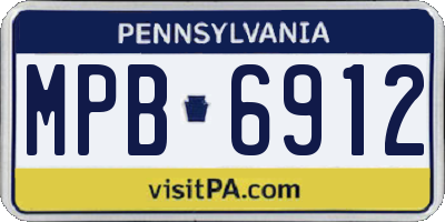 PA license plate MPB6912