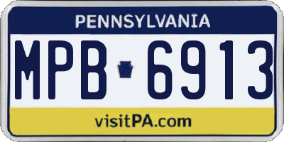 PA license plate MPB6913
