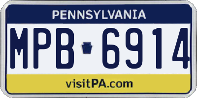 PA license plate MPB6914