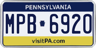 PA license plate MPB6920