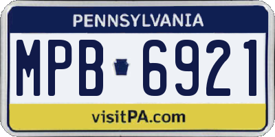 PA license plate MPB6921
