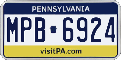 PA license plate MPB6924