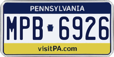 PA license plate MPB6926