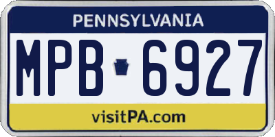 PA license plate MPB6927