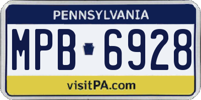 PA license plate MPB6928