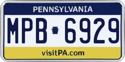PA license plate MPB6929