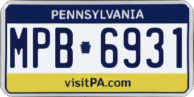 PA license plate MPB6931