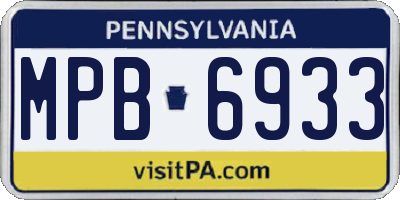 PA license plate MPB6933