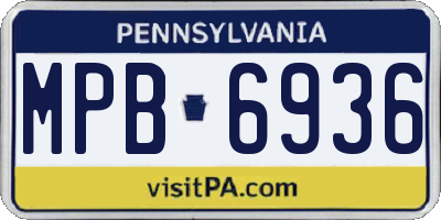 PA license plate MPB6936