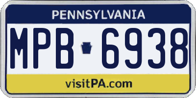 PA license plate MPB6938