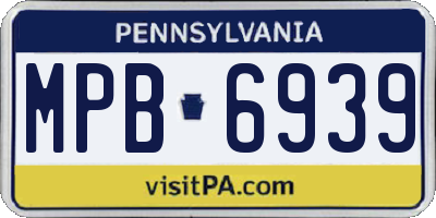 PA license plate MPB6939