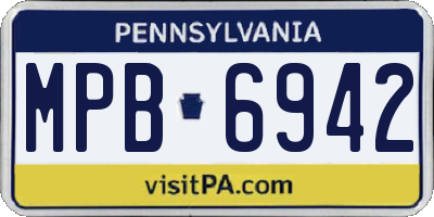PA license plate MPB6942