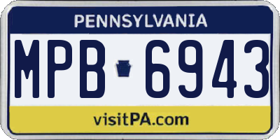 PA license plate MPB6943