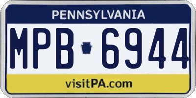 PA license plate MPB6944