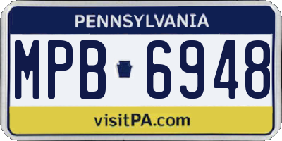 PA license plate MPB6948