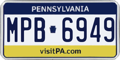 PA license plate MPB6949