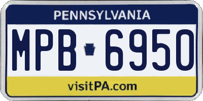 PA license plate MPB6950