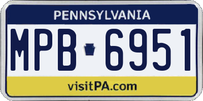 PA license plate MPB6951