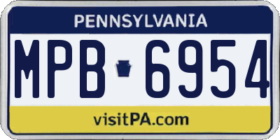PA license plate MPB6954