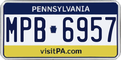 PA license plate MPB6957