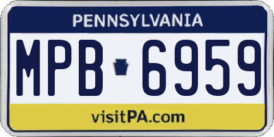 PA license plate MPB6959