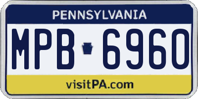 PA license plate MPB6960
