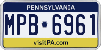 PA license plate MPB6961