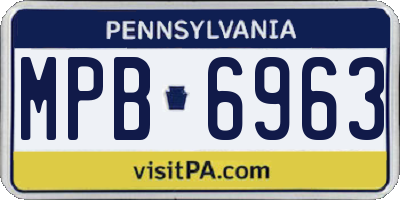 PA license plate MPB6963